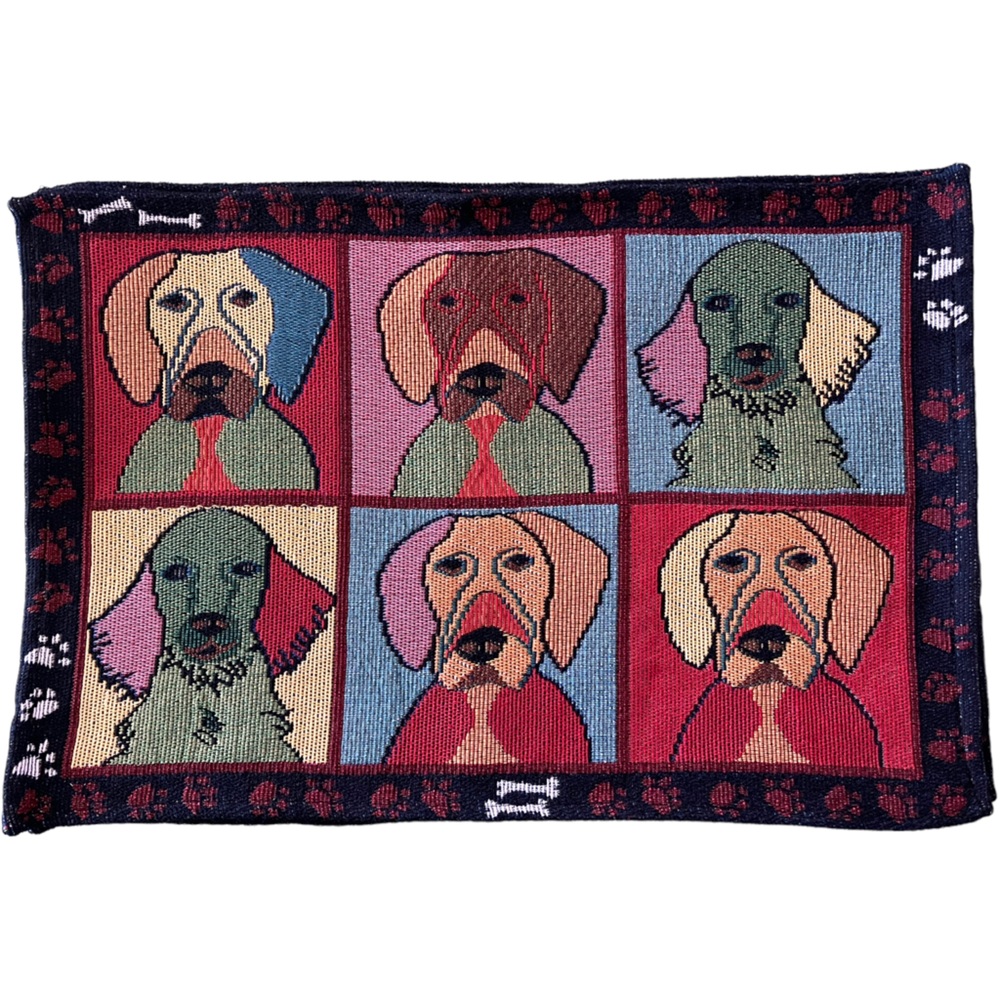Contemporary Dogs Multicolored Placemats Set of Six (6)